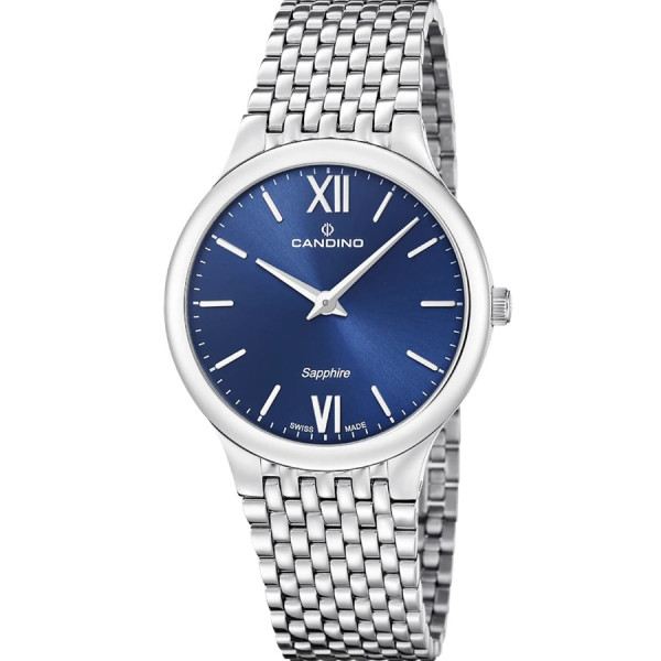 Часовник candino c4786 2 мъжки син циферблат римски цифри swiss made classicwatches.bg
