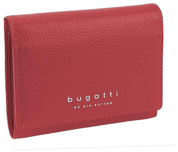 Дамски портфейл Bugatti - Linda Continental, eстествена кожа, червен