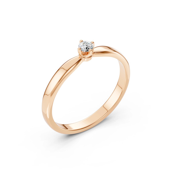 Cara пръстен с диамант 0.10 ct – ЗЛАТНО БИЖУ 14К K101-10041R(3.0)/14K