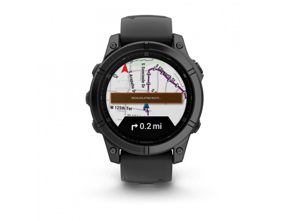 GARMIN FENIX E 47 ММ AMOLED SLATE GRAY STEEL С BLACK СИЛИКОНОВА КАИШКА