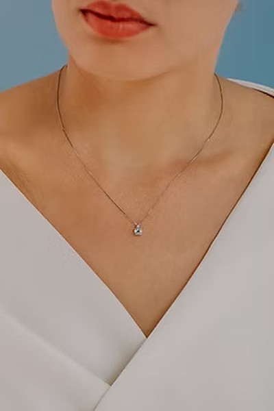 COMETE GOLD NECKLACE DIAMOND, AQUAMARINE GLQ264