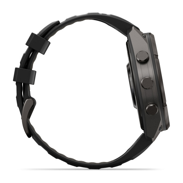Garmin Fenix 9 Pro Carbon Gray DLC Titanium с Black/Pebble Grey силиконова каишка 010-04336-16
