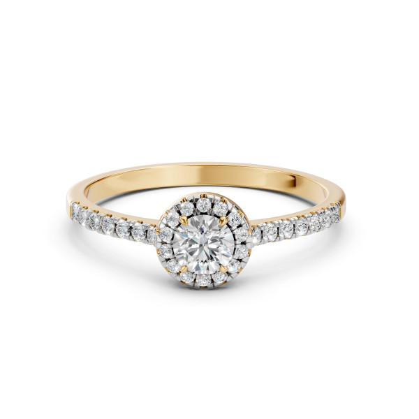 CARA Златен пръстен с диаманти 0.35+0.29 ct GIA сертификат K101-10095Y