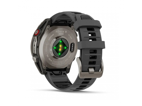 GARMIN FENIX 8 PRO 47MM AMOLED SAPPHIRE TITANIUM С GRAPHITE/BLACK СИЛИКОНОВА КАИШКА 010-03198-11