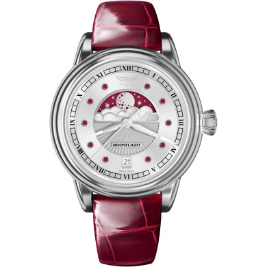 ЧАСОВНИК АVIATOR DOUGLAS MOONFLIGHT GEMSTONE EDITION RUBY 36MM V.1.33.0.419.4