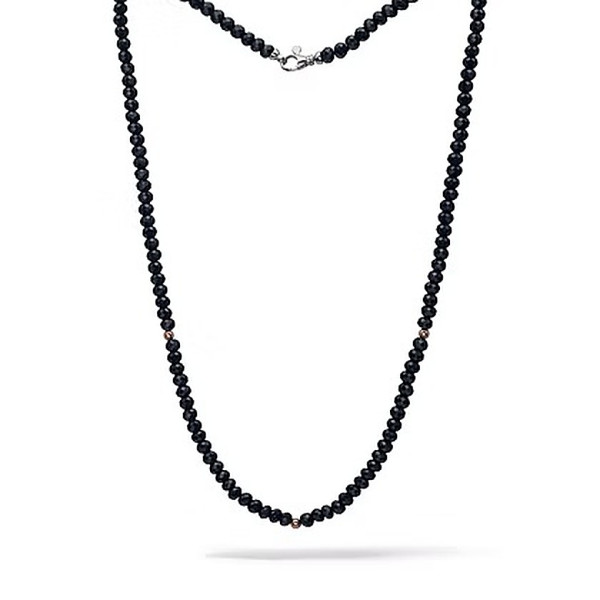 COMETE SILVER NECKLACE BLACK SPINELS UGL739
