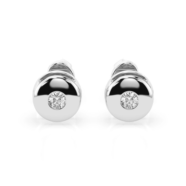 Cara обеци с диаманти 0.08 ct – ЗЛАТНО БИЖУ 14К K102-10048W/14K