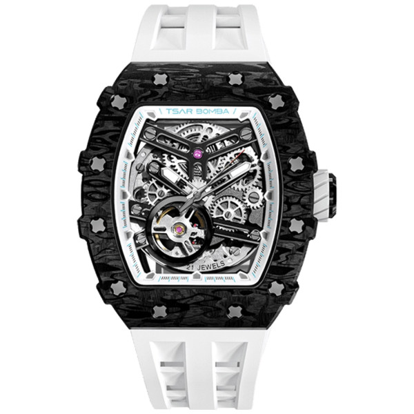 TSAR BOMBA T-Elemental Carbon Fiber Automatic Elegant White TB8208CF-40