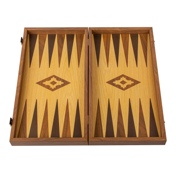 BACKGAMMON FOR GAME MANOPOULOS - OAK & WALNUT, 52X48 CM