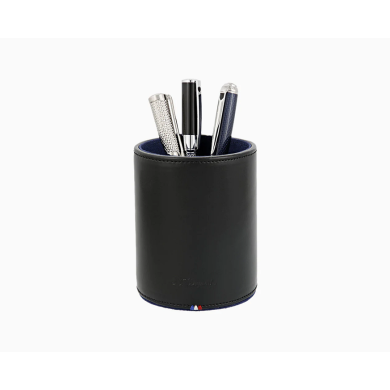 Поставка за пишещи S.T.Dupont LINE D BLACK LEATHER PEN POT 7110