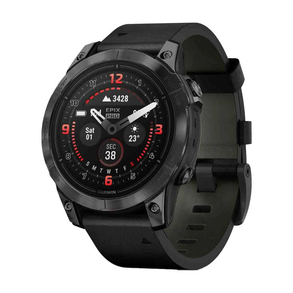 epix™ Pro (Gen 2) | 47 мм - epix™ Pro (Gen 2) – Sapphire Edition | 47 мм - Carbon Grey DLC Titanium с Black кожена каишка*