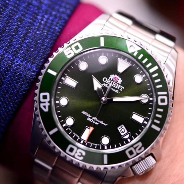 часовник orient ra ac0k02e автоматичен дайвър зелен циферблат classicwatches.bg