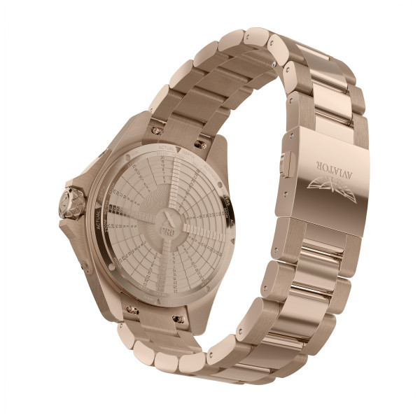 aviator v.1.43.2.363.5 метална верижка с покритие от розово злато ClassicWatches.bg
