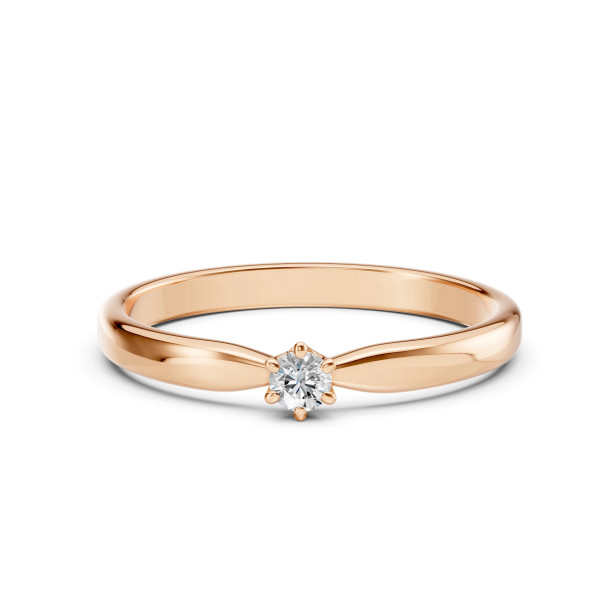 Cara пръстен с диамант 0.10 ct – ЗЛАТНО БИЖУ 14К K101-10040R(3.0)/14K