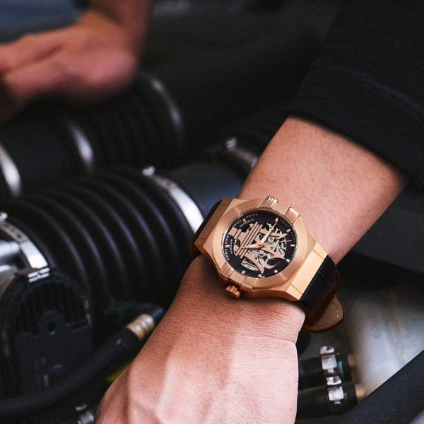 Maserati Potenza Automatic Rose Gold Skeleton