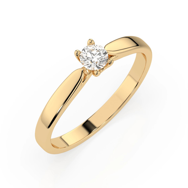 Cara пръстен с диамант 0.15 ct – ЗЛАТНО БИЖУ 14К K101-10046Y(3.4)/14K