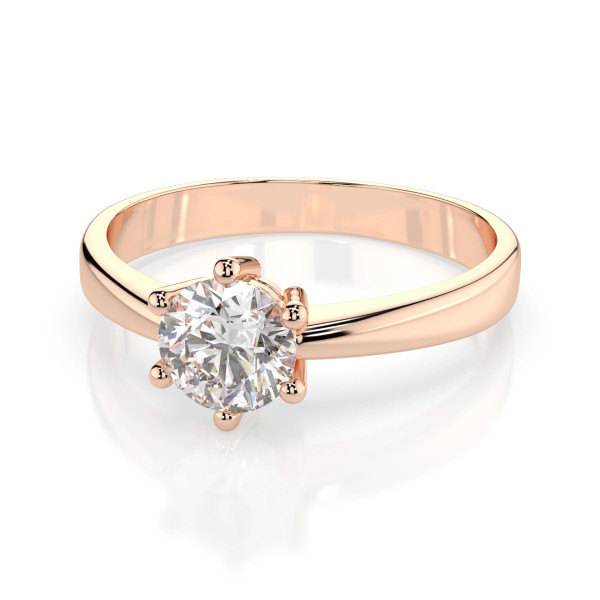 годежен пръстен cara k101-10151 gia диамант 0.5 ct розово злато елегантен фин модел classicwatches.bg
