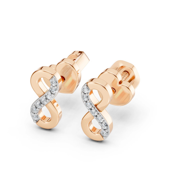 Cara обеци с диаманти 0.09 ct – ЗЛАТНО БИЖУ 14К K102-10092R/14K