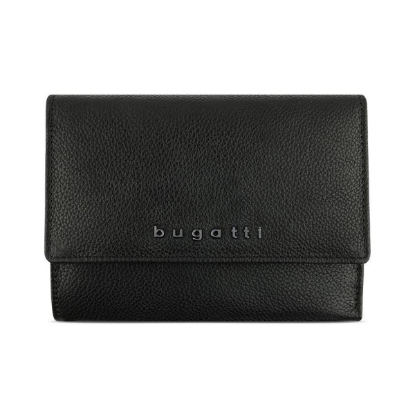Дамски кожен портфейл Bugatti Bella Ladies Flip Wallet, RFID защита, черен