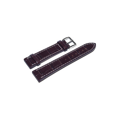 REDBROWN CALFSKIN WATCH STRAP WITH CROCO-OPTICS