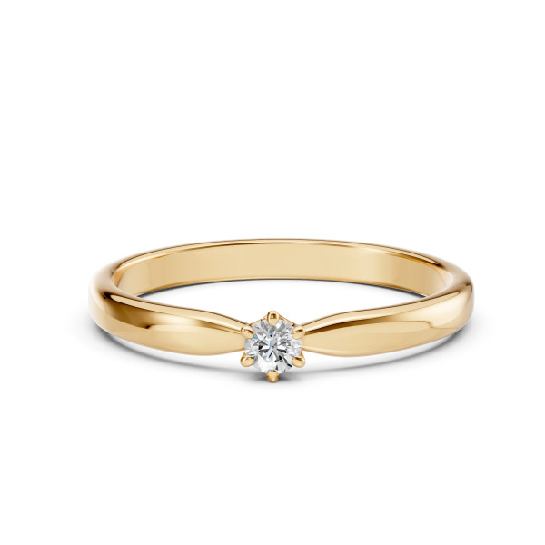 Cara пръстен с диамант 0.10 ct – ЗЛАТНО БИЖУ 14К K101-10040Y(3.0)/14K