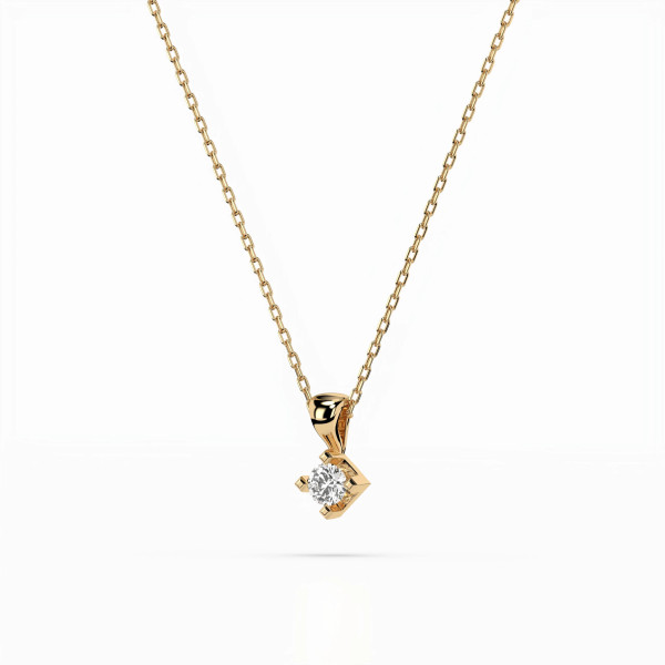 Cara колие с диамант 0.08 ct – ЗЛАТНО БИЖУ 14К K104-10014Y(2.7)/14K
