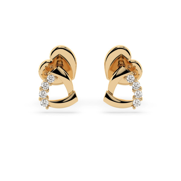 Cara обеци с диаманти 0.05 ct – ЗЛАТНО БИЖУ 14К K102-10061Y/14K
