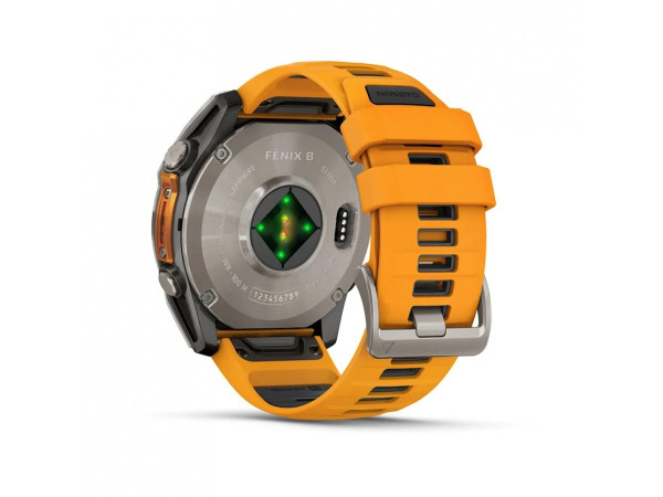 GARMIN FENIX 8 51MM AMOLED SAPPHIRE TITANIUM СЪС SPARK ORANGE/GRAPHITE СИЛИКОНОВА КАИШКА 010-02905-11