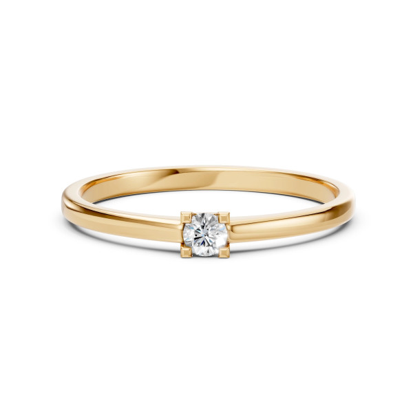 Cara пръстен с диамант 0.10 ct – ЗЛАТНО БИЖУ 14К K101-10117Y(3.0)/14K