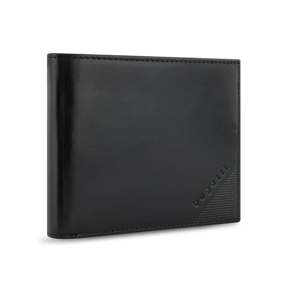 Мъжки портфейл Bugatti - Nobile With Flap, черен