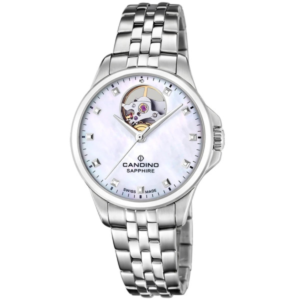 Часовник candino c4770 a дамски автоматичен open heart седеф classicwatches.bg
