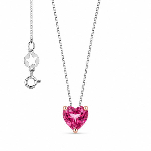 Comete gold necklace with pink topaz GLB1548