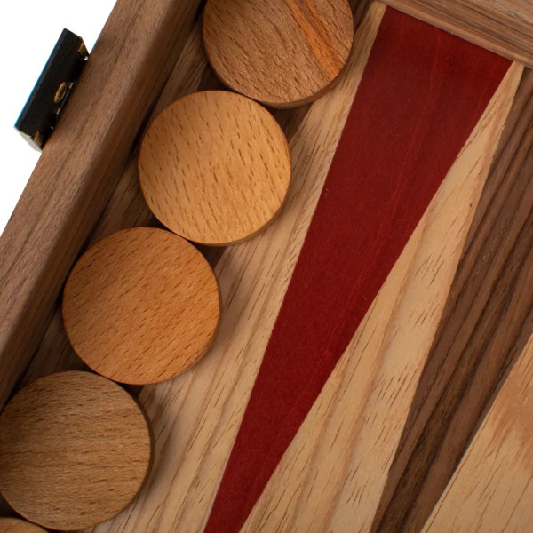 BACKGAMMON FOR GAME MANOPOULOS - OAK AND AMERICAN WALNUT, 52X48 CM