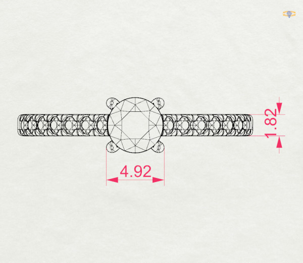 CARA Златен пръстен с диаманти 0.40+0.21 ct GIA сертификат K101-10094R