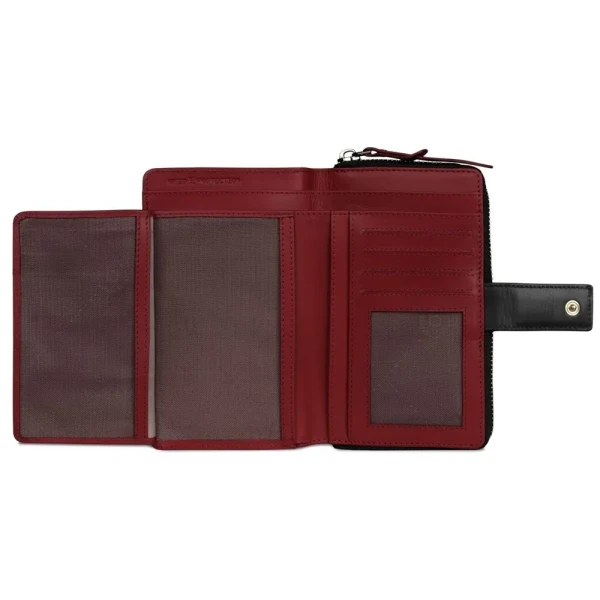 Дамски портфейл Bugatti - Viola L, RFID защита, черен/червен