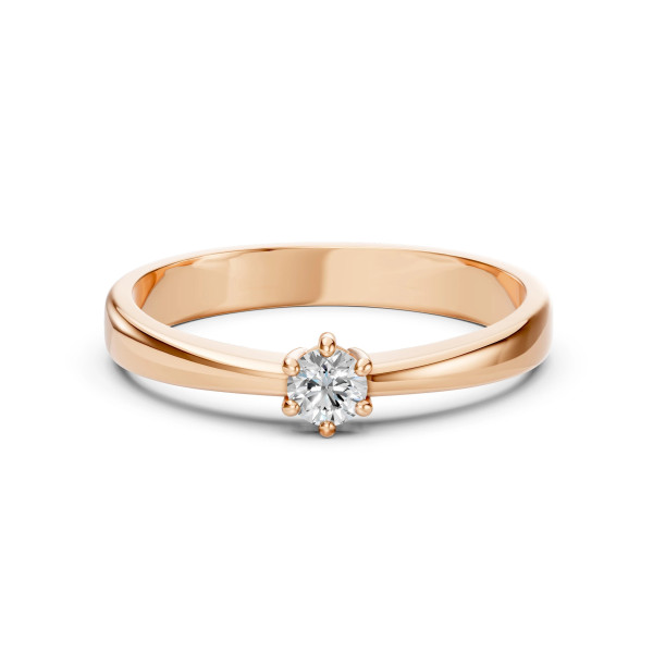 Cara пръстен с диамант 0.15 ct – ЗЛАТНО БИЖУ 14К K101-10151R(3.4)/14K