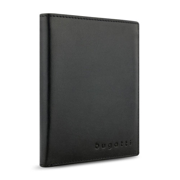 Кожен портфейл Bugatti - Super Slim Vertical Wallet, черен