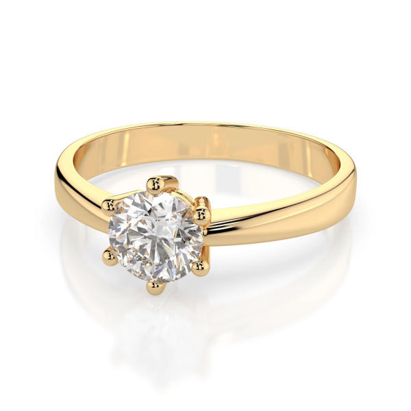годежен пръстен cara k101-10151 gia диамант 0.5 ct жълто злато елегантен фин модел classicwatches.bg
