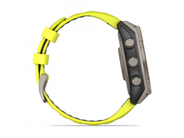 GARMIN FENIX 8 47MM SOLAR SAPPHIRE TITANIUM С AMP YELLOW/GRAPHITE СИЛИКОНОВА КАИШКА 010-02906-21