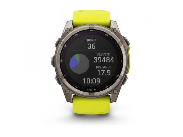 GARMIN FENIX 8 51MM SOLAR SAPPHIRE TITANIUM С AMP YELLOW/GRAPHITE СИЛИКОНОВА КАИШКА 010-02907-21