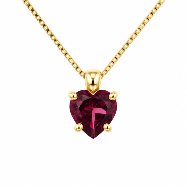 Cara Diamanti gold necklace with rhodolite CLN1604RD