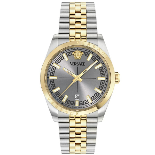 versace millenyium gent сив и златен мъжки часовник биколорна верижка classicwatches.bg

