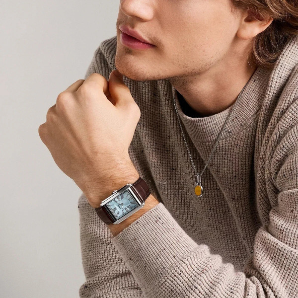 мъжки часовник fossil син циферблат carraway колекция classicwatches.bg
