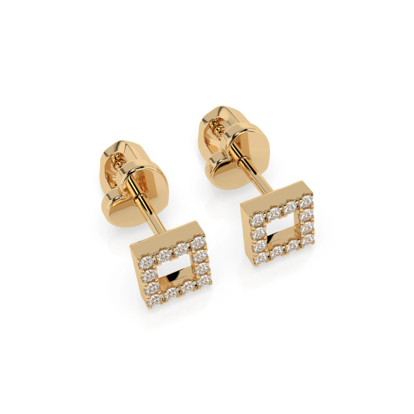 Cara обеци с диаманти 0.14 ct – ЗЛАТНО БИЖУ 14К K102-10053Y/14K