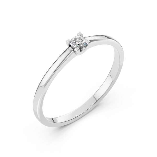 Cara пръстен с диамант 0.10 ct – ЗЛАТНО БИЖУ 14К K101-10117W(3.0)/14K