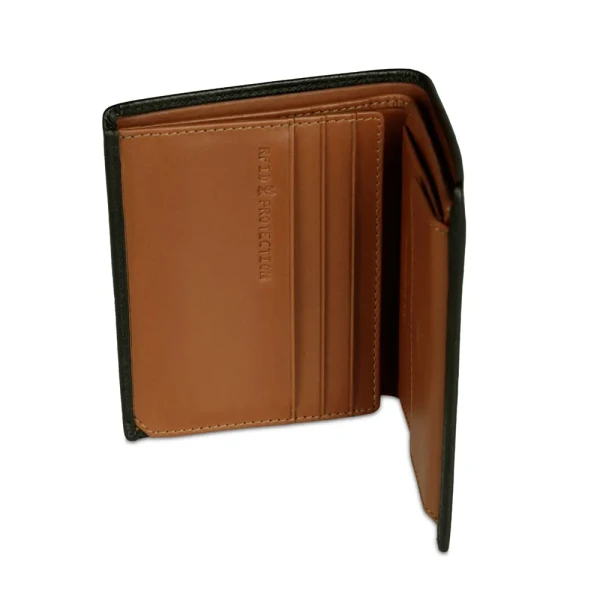Мъжки портфейл Bugatti - Roccia Upright with Flap, RFID защита, малък, черен