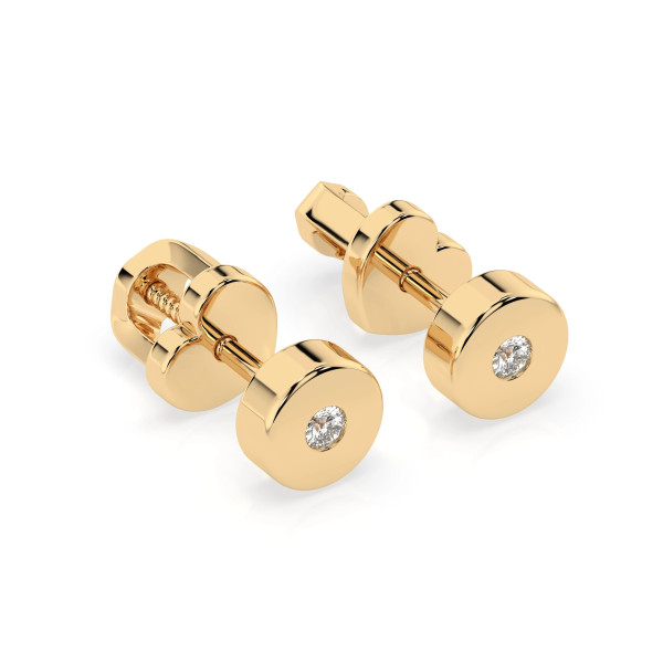 Cara обеци с диаманти 0.04 ct – ЗЛАТНО БИЖУ 14К K102-10050Y/14K