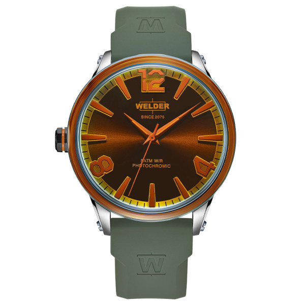 часовник welder wrn1001 стоманен корпус зелена силиконова каишка classicwatches.bg