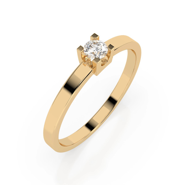 Cara пръстен с диамант 0.10 ct – ЗЛАТНО БИЖУ 14К K101-10036Y(3.0)/14K