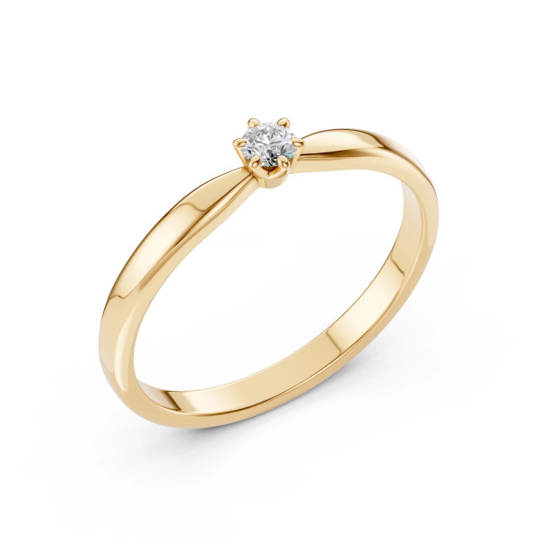 Cara пръстен с диамант 0.10 ct – ЗЛАТНО БИЖУ 14К K101-10040Y(3.0)/14K